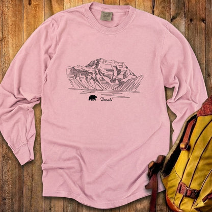 Denali Line Drawing Cotton Long Sleeve