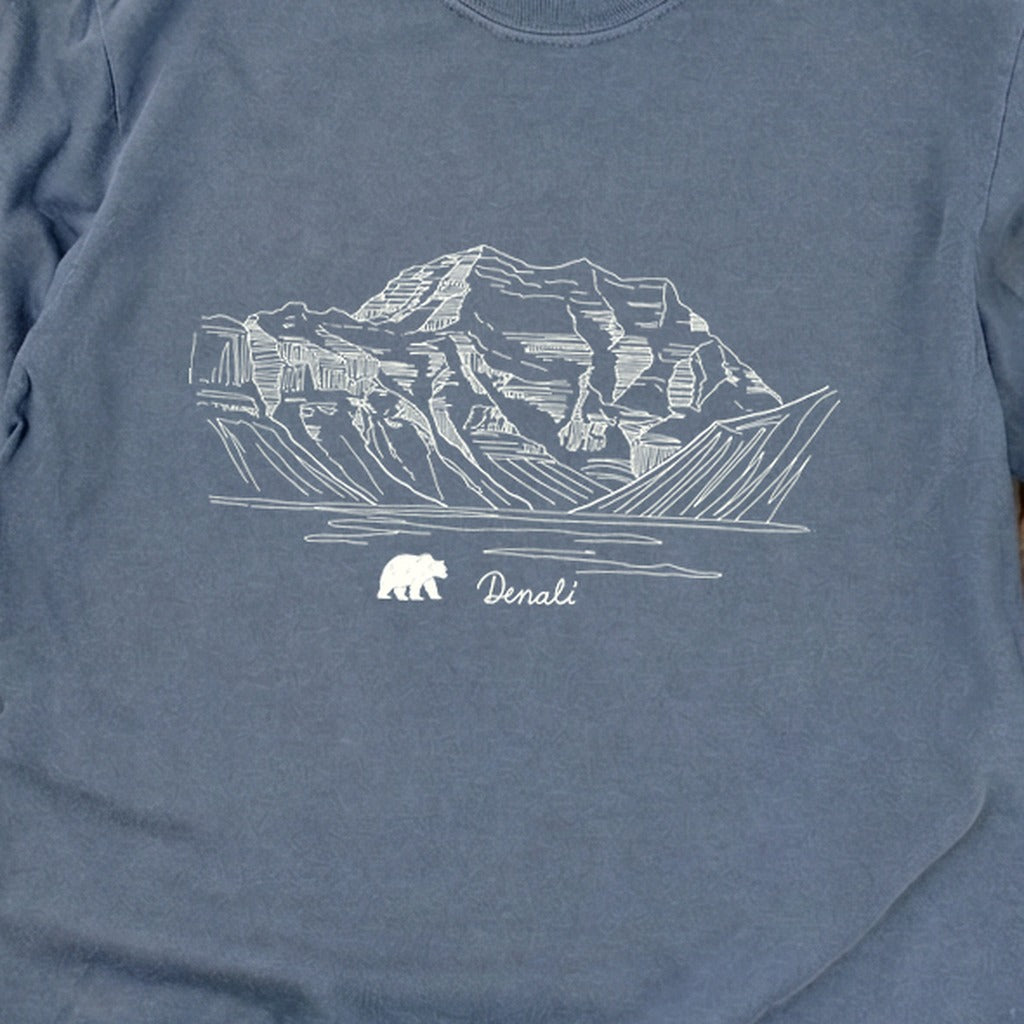 Denali Line Drawing Cotton Long Sleeve