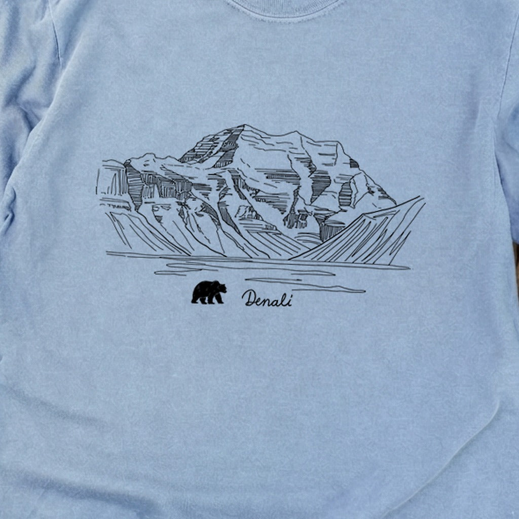 Denali Line Drawing Cotton Long Sleeve