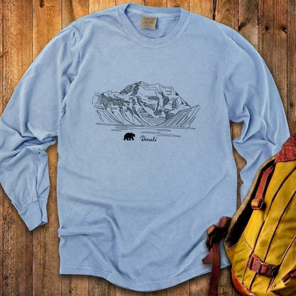 Denali Line Drawing Cotton Long Sleeve