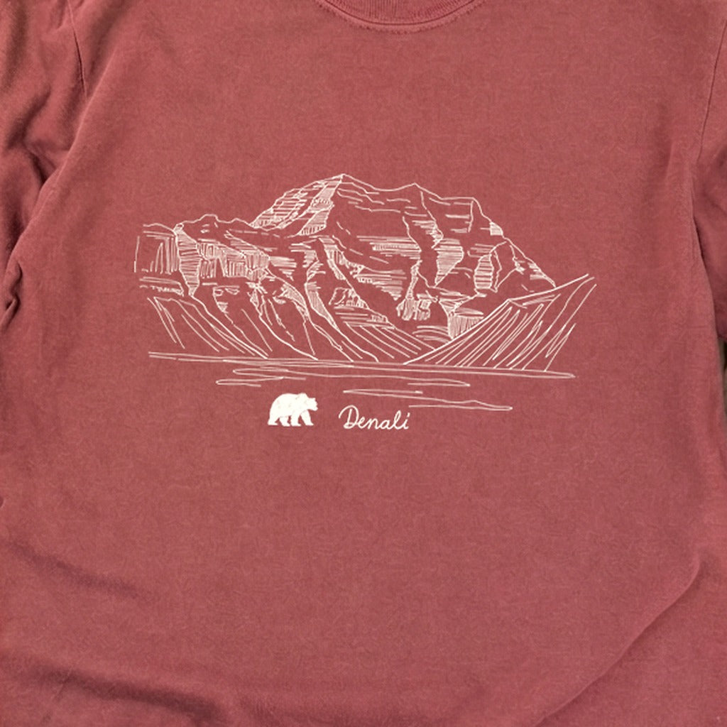 Denali Line Drawing Cotton Long Sleeve