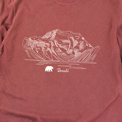 Denali Line Drawing Cotton Long Sleeve