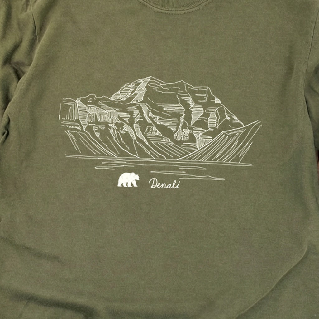 Denali Line Drawing Cotton Long Sleeve