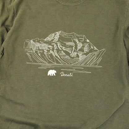 Denali Line Drawing Cotton Long Sleeve