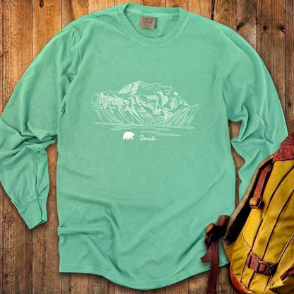 Denali Line Drawing Cotton Long Sleeve