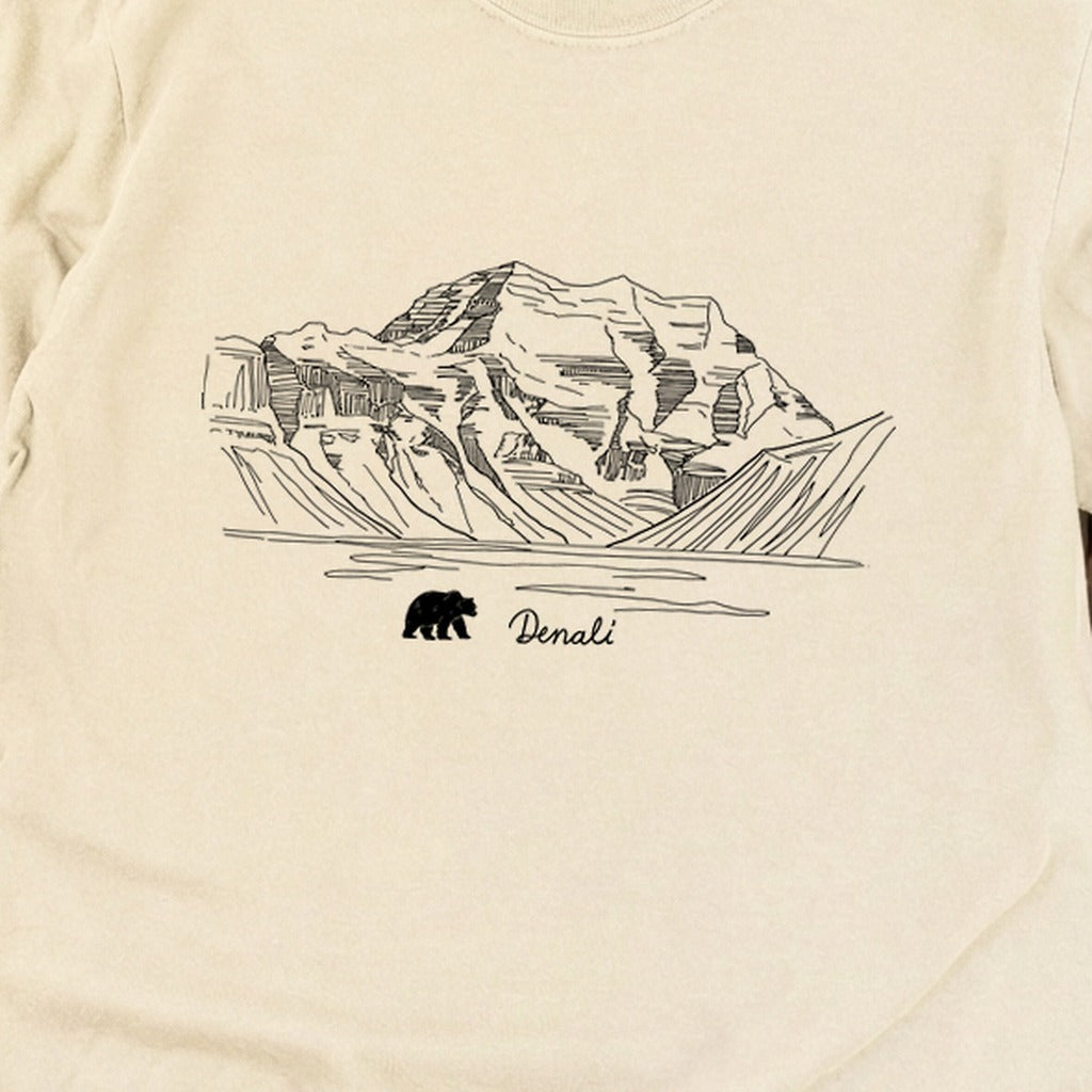 Denali Line Drawing Cotton Long Sleeve