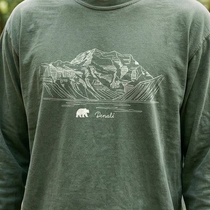Denali Line Drawing Cotton Long Sleeve