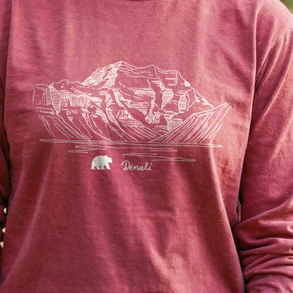 Denali Line Drawing Cotton Long Sleeve