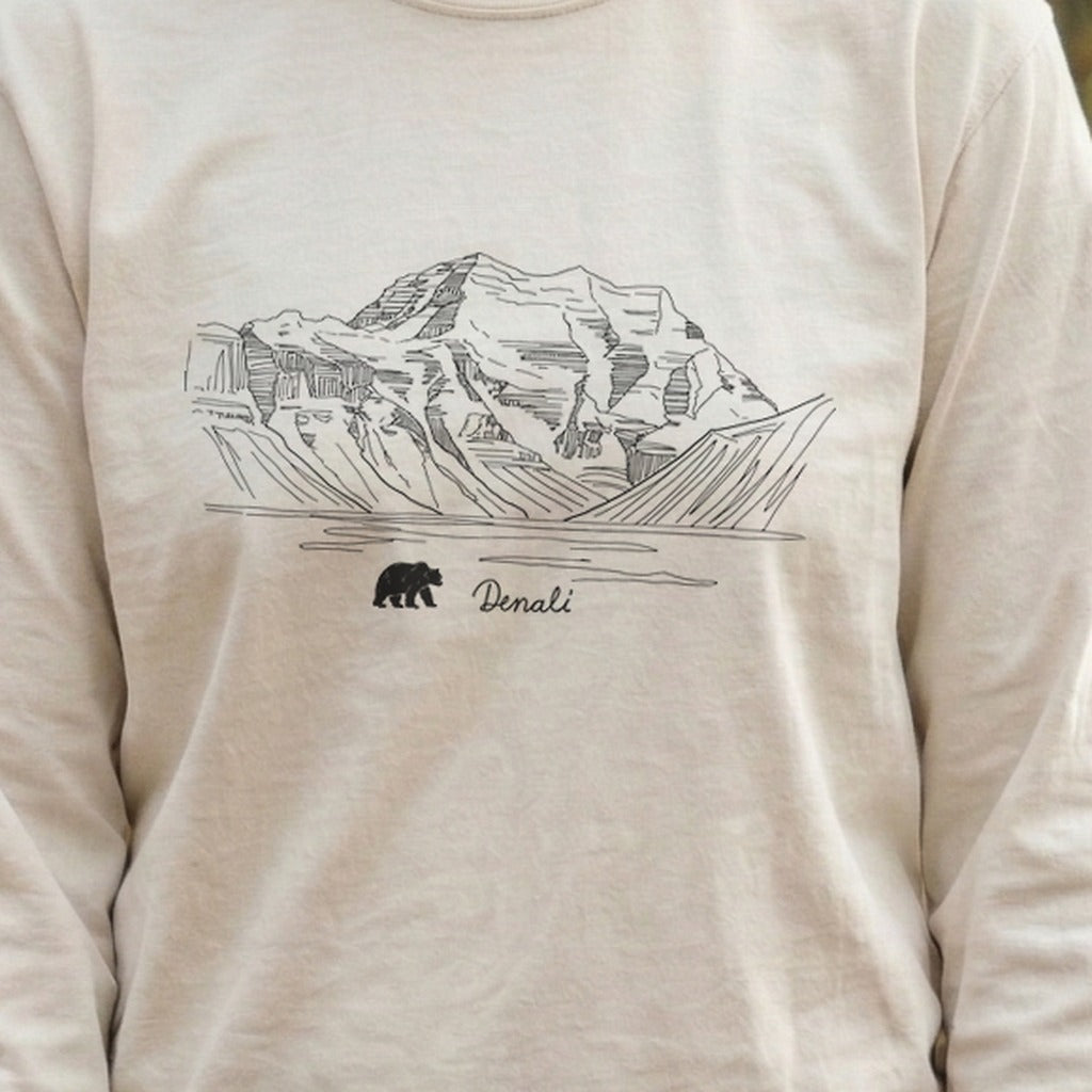Denali Line Drawing Cotton Long Sleeve