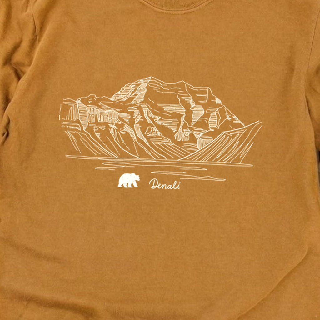 Denali Line Drawing Cotton Long Sleeve