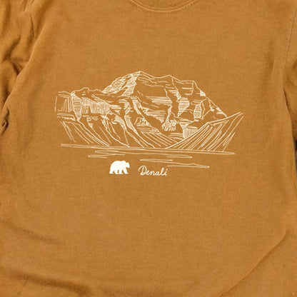 Denali Line Drawing Cotton Long Sleeve