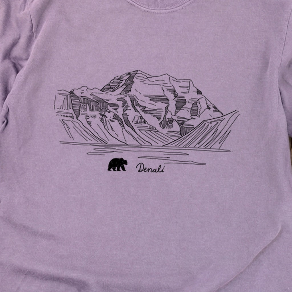 Denali Line Drawing Cotton Long Sleeve
