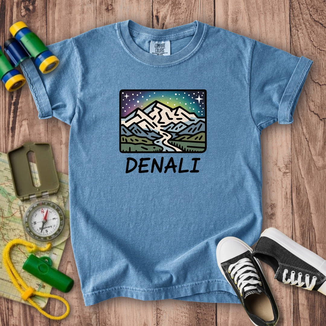 Denali at Night Kids Cotton T-Shirt