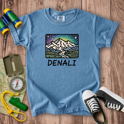 Denali at Night Kids Cotton T-Shirt