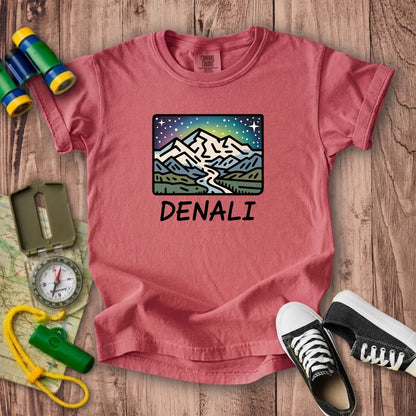 Denali at Night Kids Cotton T-Shirt