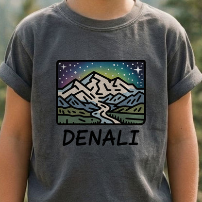 Denali at Night Kids Cotton T-Shirt