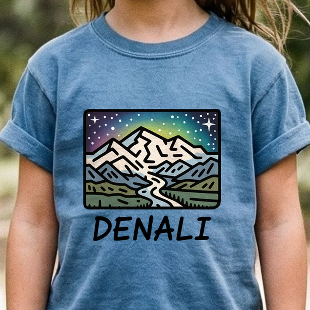Denali at Night Kids Cotton T-Shirt