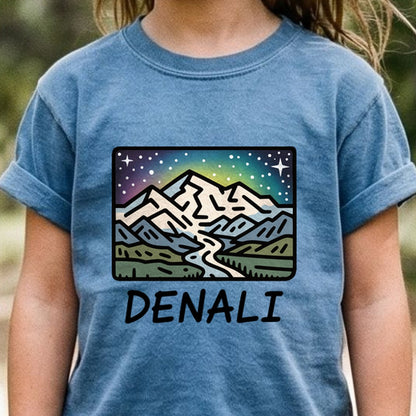 Denali at Night Kids Cotton T-Shirt