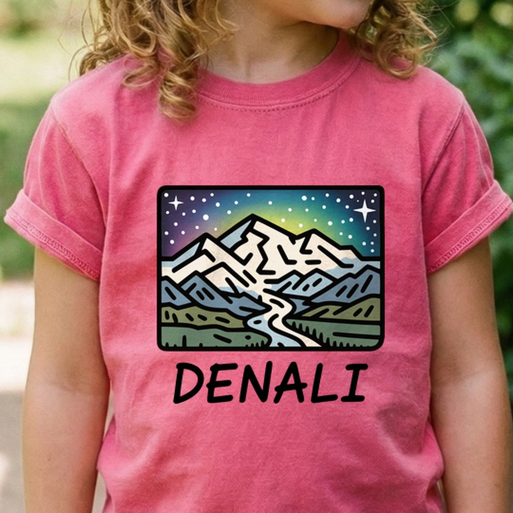 Denali at Night Kids Cotton T-Shirt