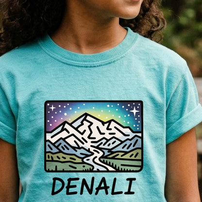 Denali at Night Kids Cotton T-Shirt