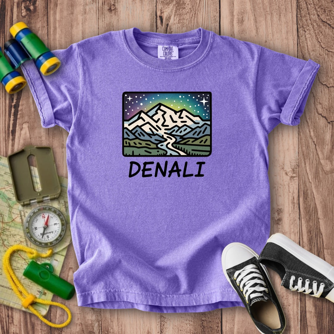 Denali at Night Kids Cotton T-Shirt