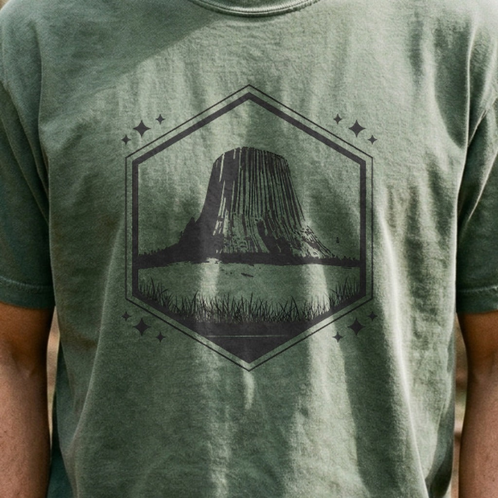 Devils Tower Wyoming Cotton T-Shirt