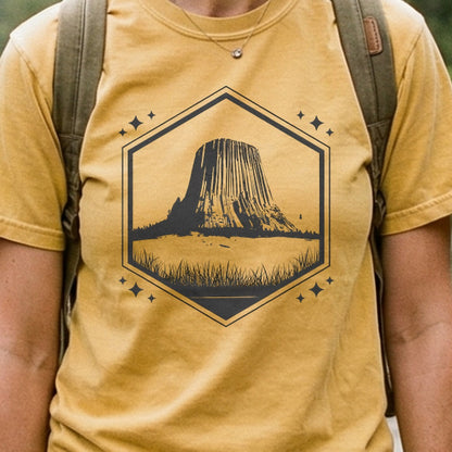 Devils Tower Wyoming Cotton T-Shirt