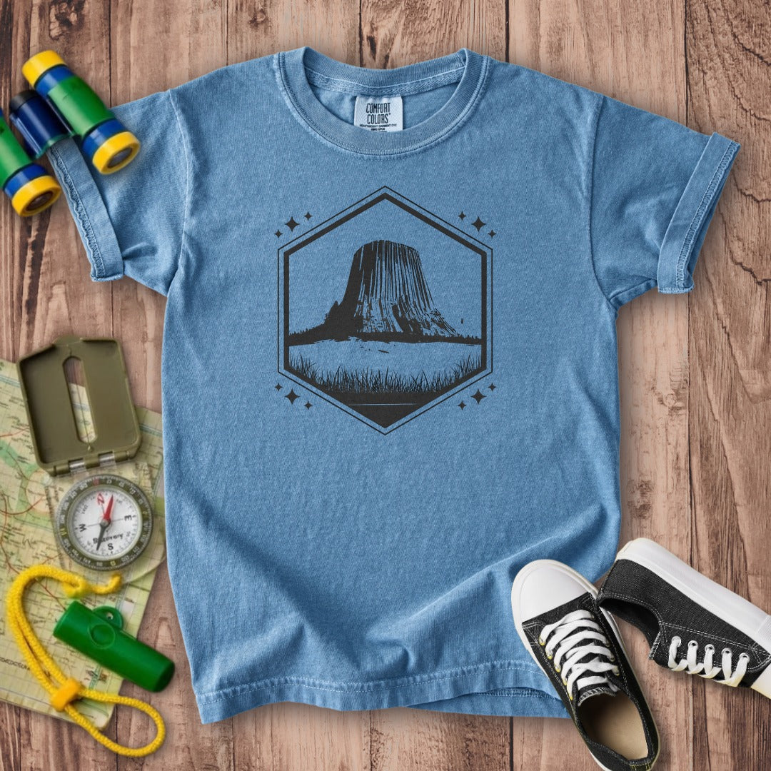 Devils Tower Wyoming Kids Cotton T-Shirt