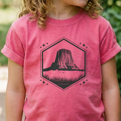 Devils Tower Wyoming Kids Cotton T-Shirt