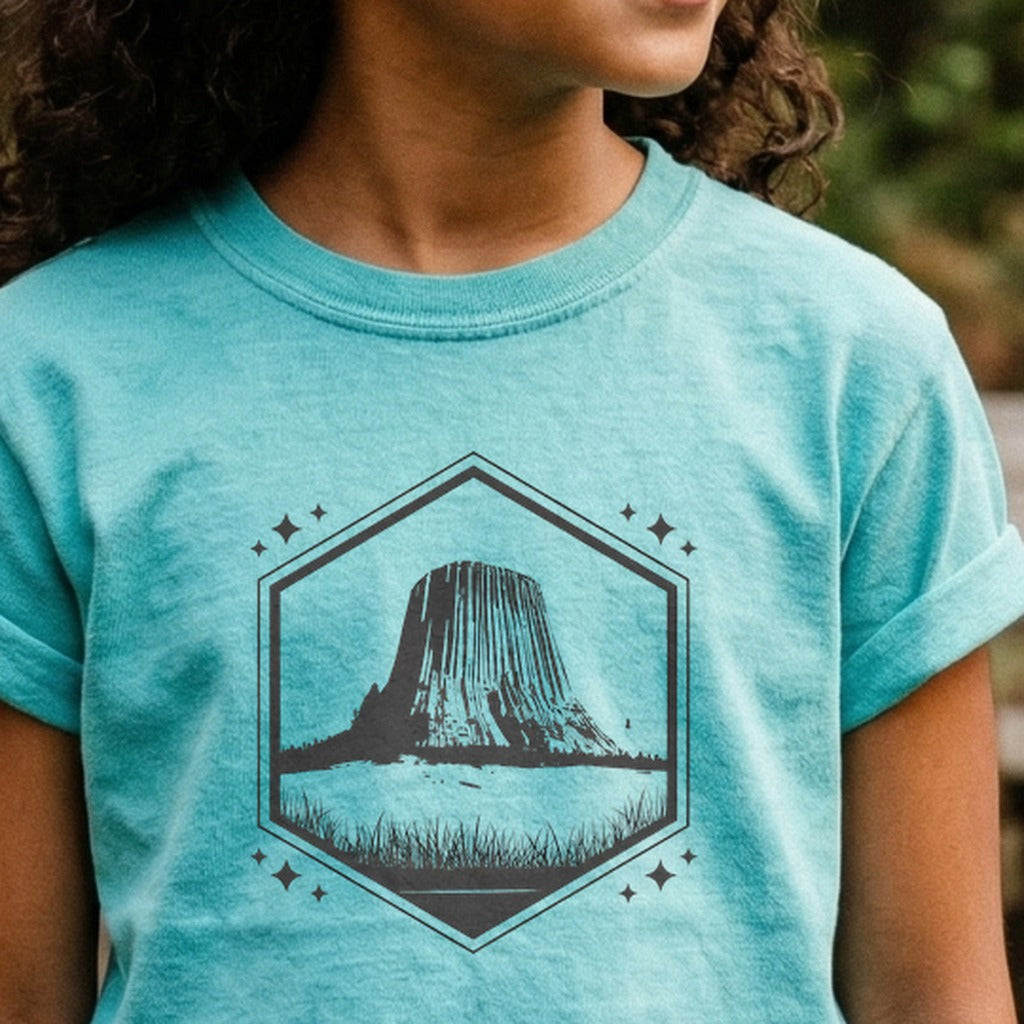 Devils Tower Wyoming Kids Cotton T-Shirt