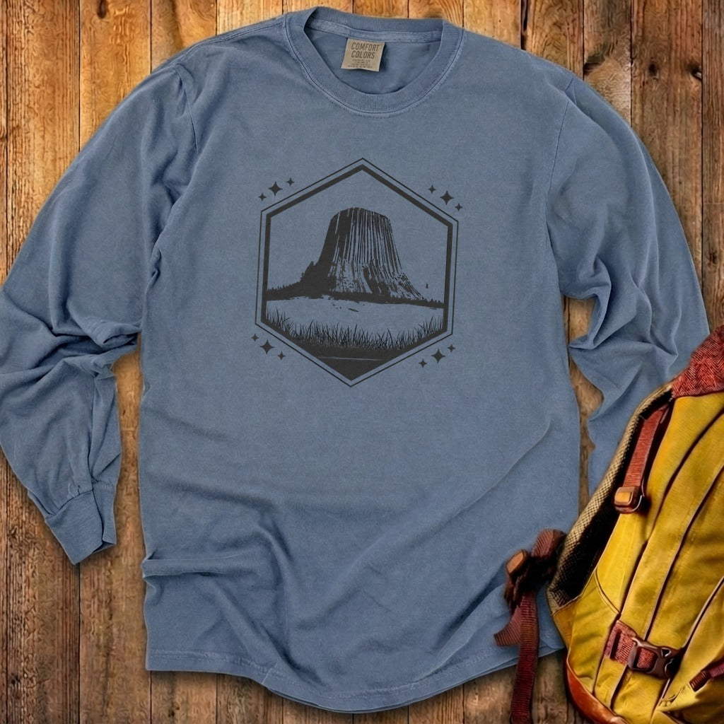 Devils Tower Wyoming Cotton Long Sleeve
