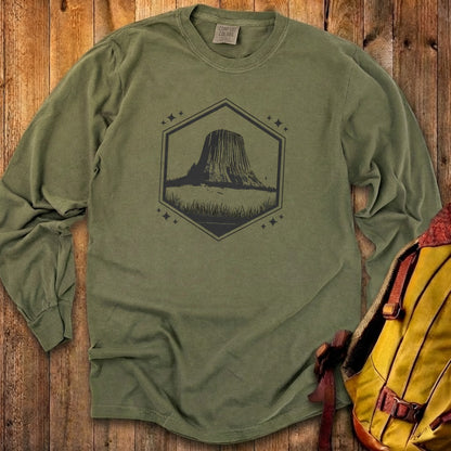 Devils Tower Wyoming Cotton Long Sleeve