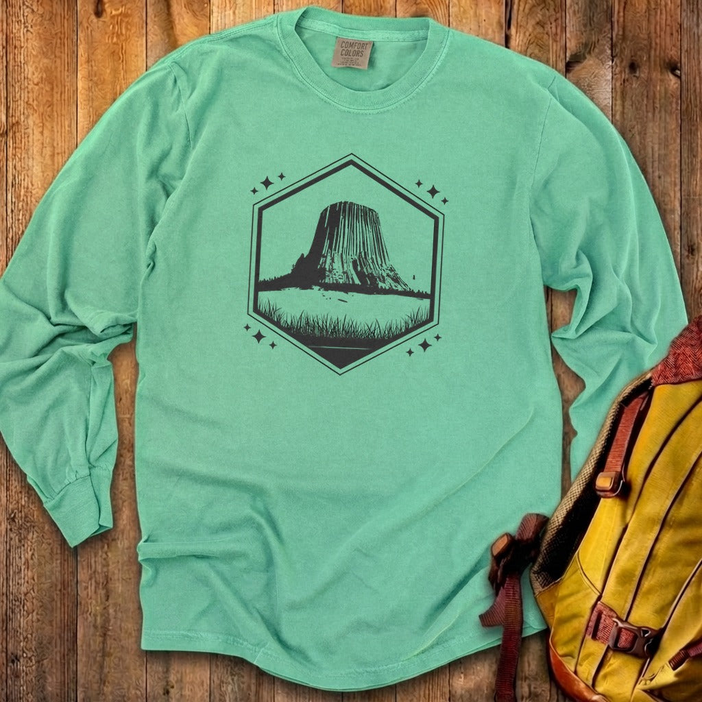 Devils Tower Wyoming Cotton Long Sleeve