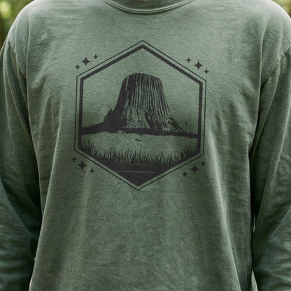 Devils Tower Wyoming Cotton Long Sleeve