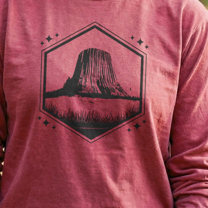 Devils Tower Wyoming Cotton Long Sleeve
