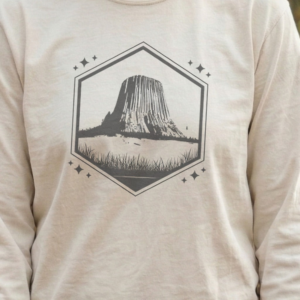 Devils Tower Wyoming Cotton Long Sleeve
