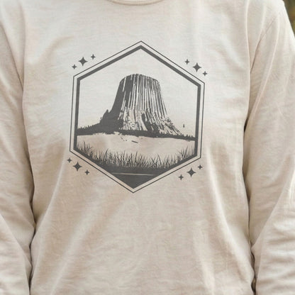Devils Tower Wyoming Cotton Long Sleeve