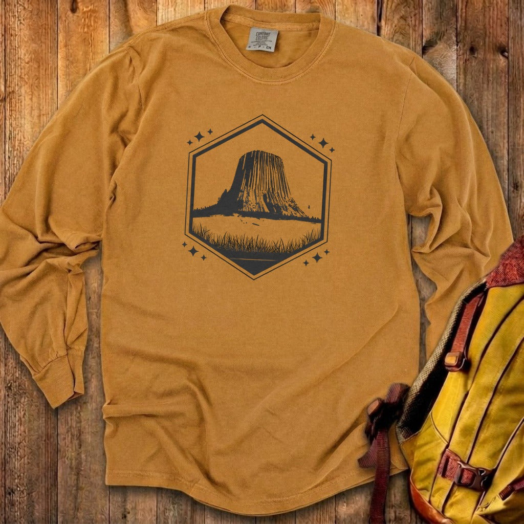 Devils Tower Wyoming Cotton Long Sleeve