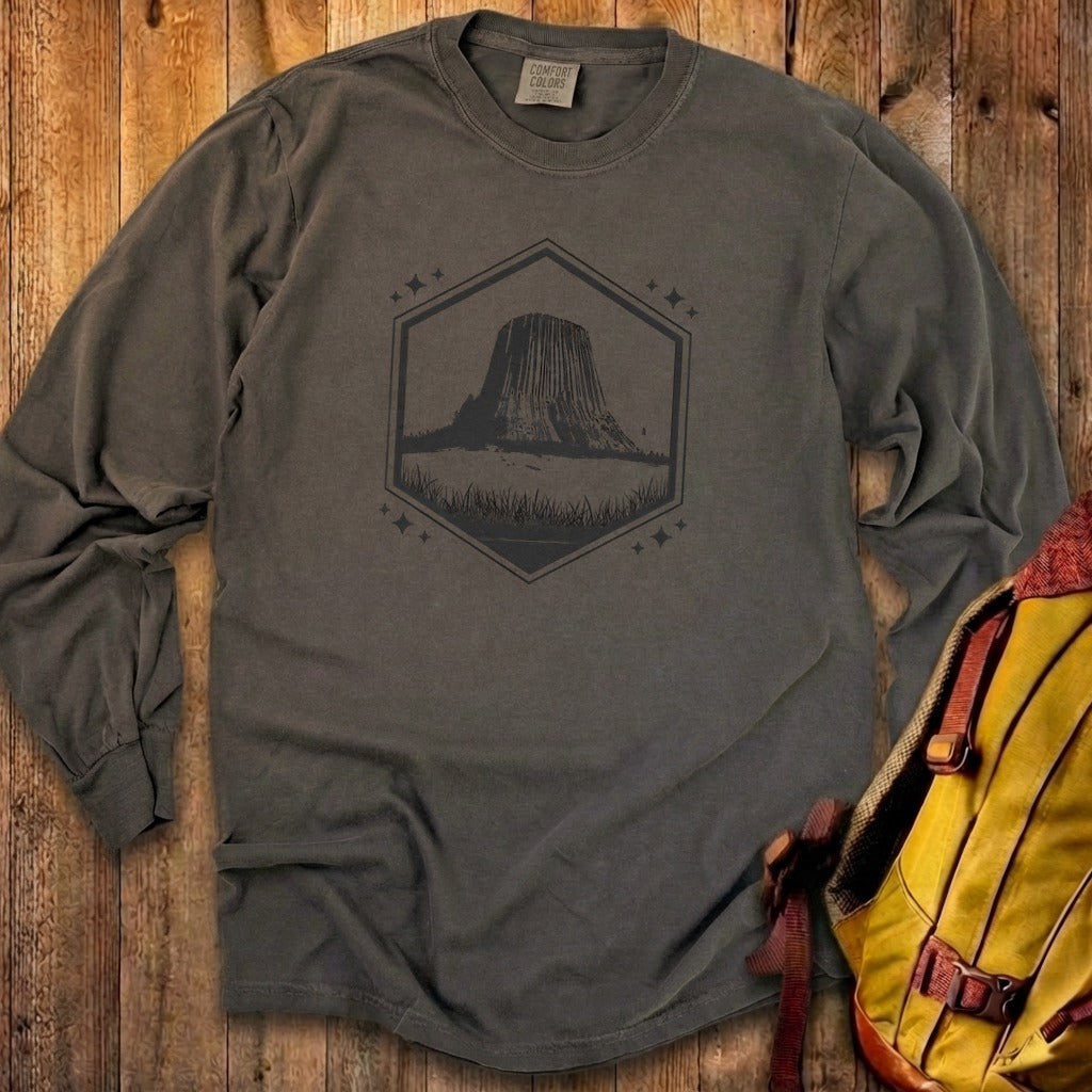 Devils Tower Wyoming Cotton Long Sleeve