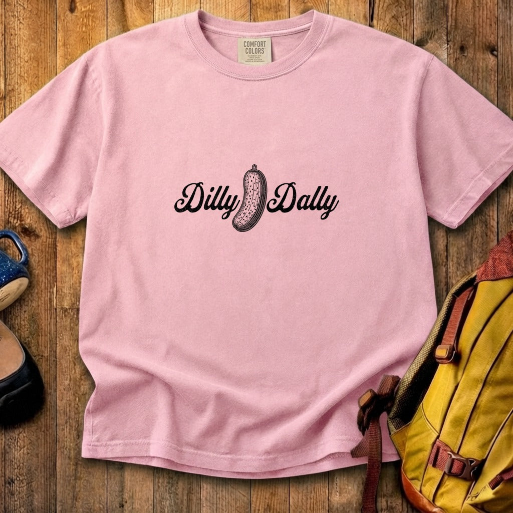 Dilly Dally Pickle Cotton T-Shirt
