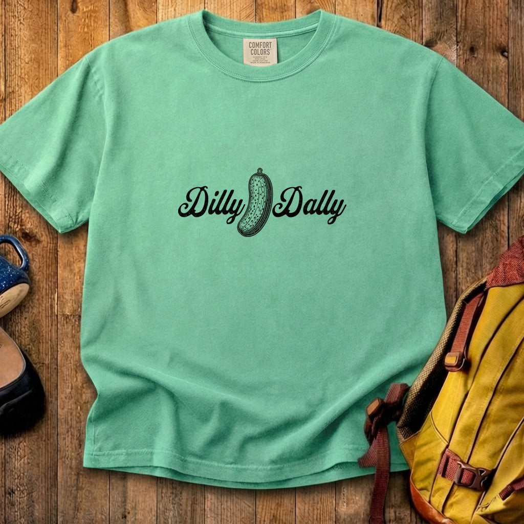 Dilly Dally Pickle Cotton T-Shirt