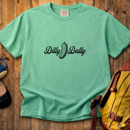Dilly Dally Pickle Cotton T-Shirt
