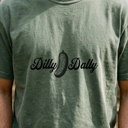 Dilly Dally Pickle Cotton T-Shirt