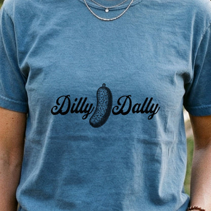 Dilly Dally Pickle Cotton T-Shirt