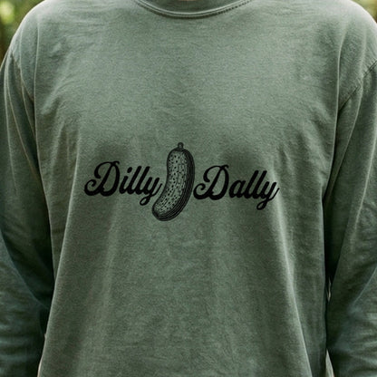 Dilly Dally Pickle Cotton Long Sleeve