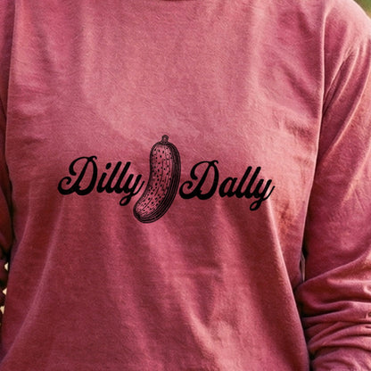 Dilly Dally Pickle Cotton Long Sleeve