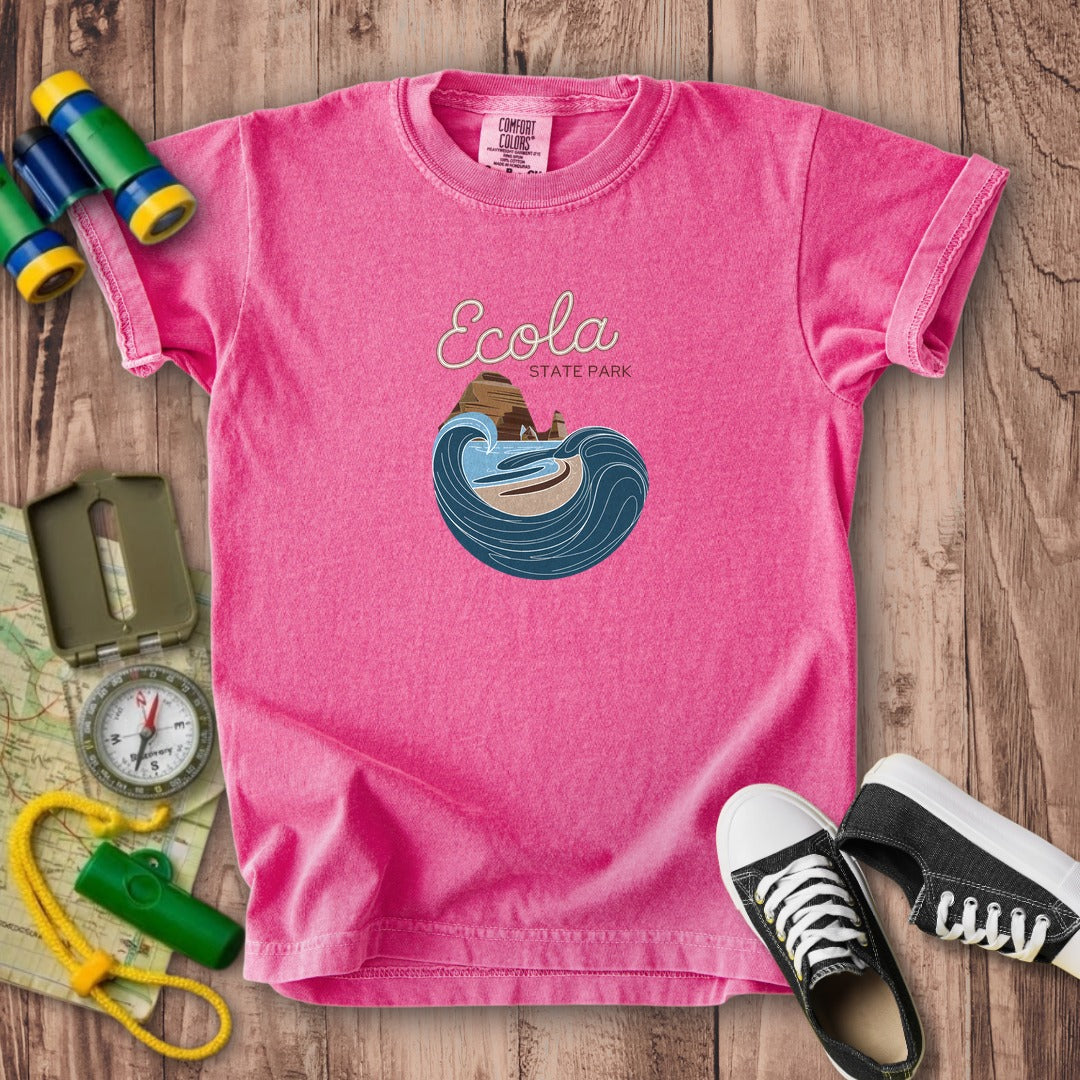 Ecola State Park Kids Cotton T-Shirt