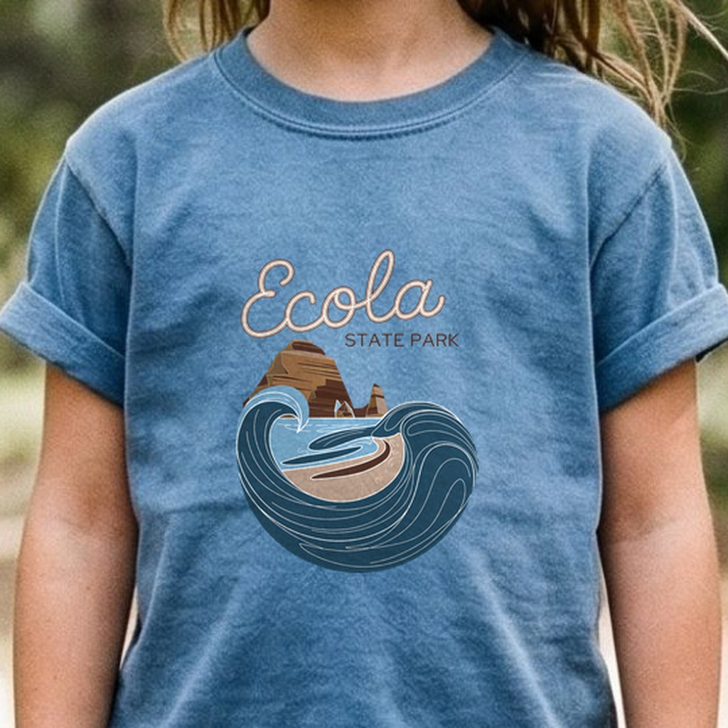 Ecola State Park Kids Cotton T-Shirt