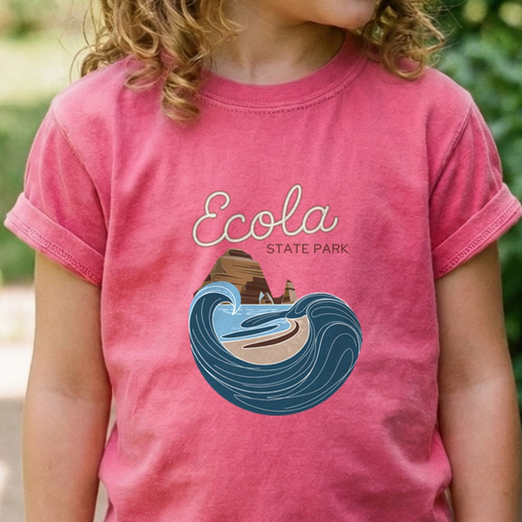 Ecola State Park Kids Cotton T-Shirt