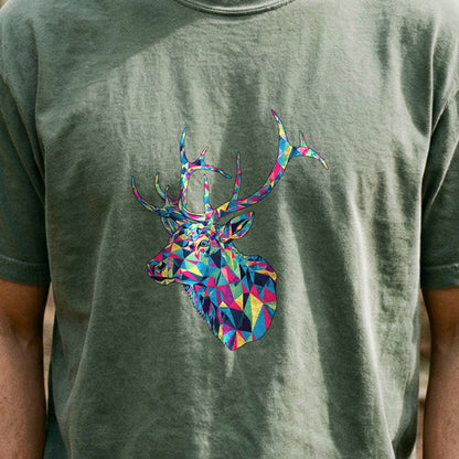 Elk Mosaic Cotton T-Shirt